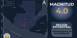 Sismo de 4.0 sacude al departamento de Sacatepéquez la noche de este sábado