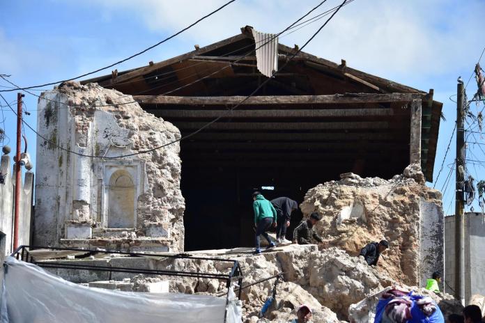 El municipio de Santa María de Jesús, en Sacatepéquez, resultó gravemente afectado. Foto La Hora: Daniel Ramírez.