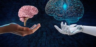 Representación de los resultados de la investigación "Tu cerebro en ChatGPT Acumulacion de deuda cognitiva al usar un asistente de IA para escribir ensayos". Arte La Hora: Alejando Ramírez