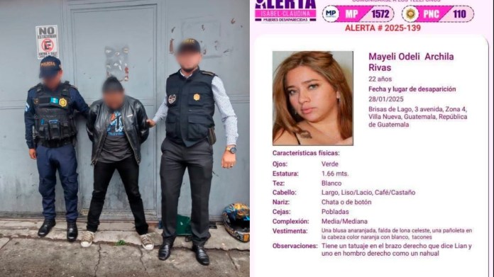 Dos hombres que transportaron por última vez a Mayeli Archila, previo a su desaparición, fueron detenidos, según MP y PNC. Foto: PNC / MP