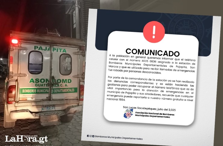 ASONBOMD denuncia robo del número de emergencias de la estacióon ubicada en Pajapita, San Marcos.