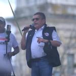 Los integrantes del Sindicato de Trabajadores de la Educación de Guatemala (STEG), liderados por Joviel Acevedo, fueron sancionados de nuevo. Foto La Hora: Fabricio Alonzo