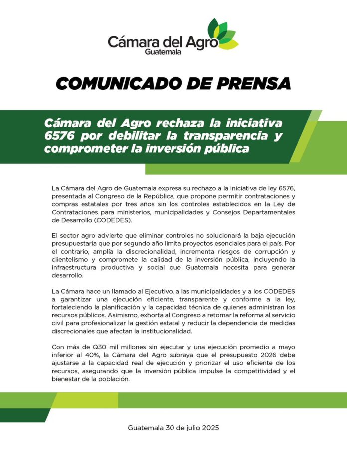 comunicado Camagro