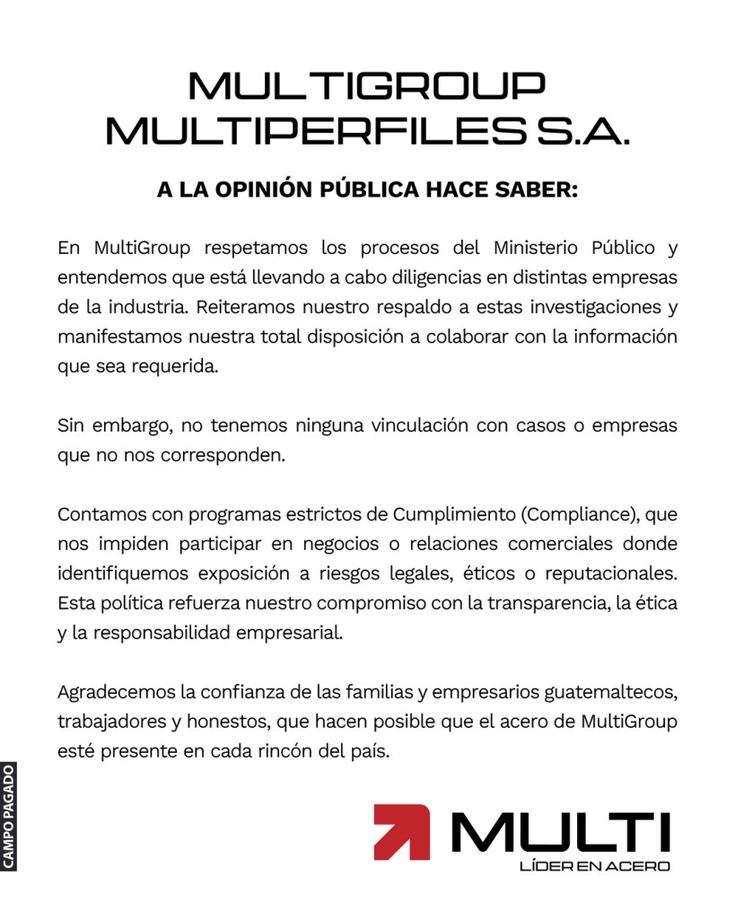 Multigroup se pronunció sobre los allanamientos del MP. Foto La Hora: MultiGrup