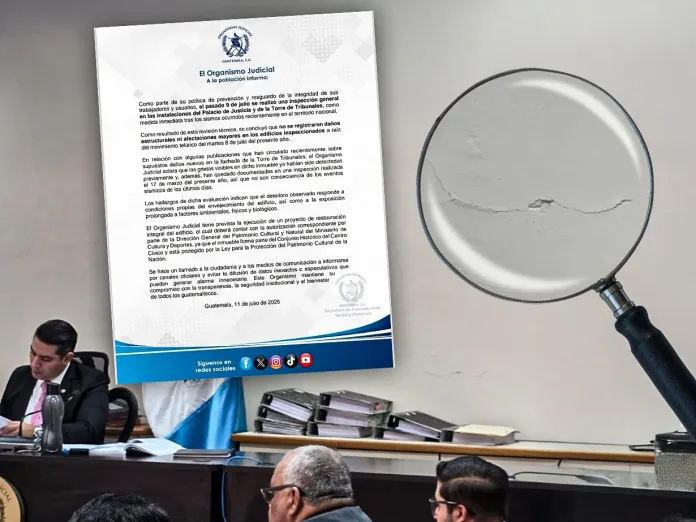 d751a54c-4601-4074-8b94-42f0657b716a OJ asegura que las rajaduras observadas en Torre de Tribunales ya habían sido detectadas desde antes de los sismos.