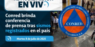 La Coordinadora Nacional para la Reducción de Desastres (Conred) realizará una conferencia de prensa por los sismos de este martes. Diseño La Hora: Alejandro Ramírez