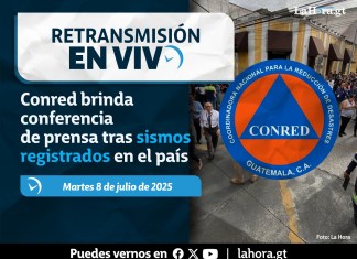 La Coordinadora Nacional para la Reducción de Desastres (Conred) realizará una conferencia de prensa por los sismos de este martes. Diseño La Hora: Alejandro Ramírez