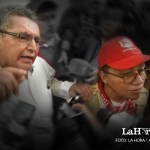 Sandra Méndez aseguró que Joviel Acevedo, a quien protege en las manifestaciones, es un hombre enviado por Dios. Diseño La Hora: Alejandro Ramírez