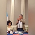 El líder del Sindicato de Trabajadores de la Educación de Guatemala (STEG), Joviel Acevedo, aseguró que "recrudecerá" medidas. Foto La Hora: STEG Huehue