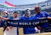 Se espera que migrantes abarroten el Mundial de Clubes, apoyando a sus compatriotas durante la final de este domingo. Foto La Hora: EFE/EPA/JUSTIN LANE