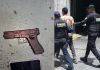 Hombre es detenido por presuntamente realizar asaltos en un centro comercial con un arma falsa. Foto La Hora: PNC