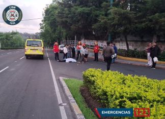 Bomberos Municipales atienden un accidente de tránsito en la zona 15 de la capital, donde un hombre de la tercera edad murió. Foto: Bomberos Municipales