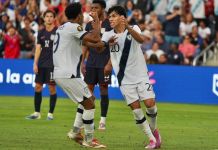 Figuras del partido: estos jugadores fueron clave en la “feroz batalla” de Guatemala ante EE. UU. Celebración de Olger Escobar luego de realizar un gol en el partido de Guatemala ante EE.UU. Foto La Hora: FFG