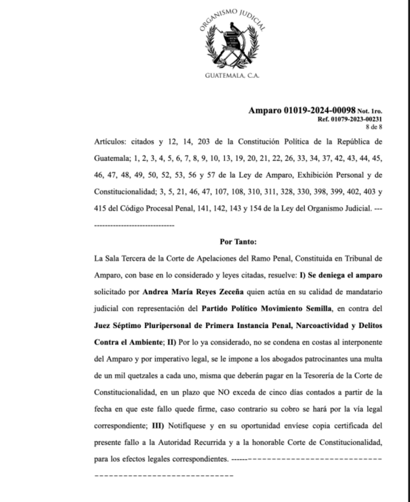 Resolución emitida por la Sala Tercera Penal. Foto La Hora: Captura de Pantalla