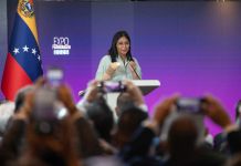 Venezuela llama a la unión latinoamericana ante “amenazas de intervención” de EE.UU. Fotografía de la vicepresidenta ejecutiva de Venezuela, Delcy Rodríguez. Foto La Hora: EFE