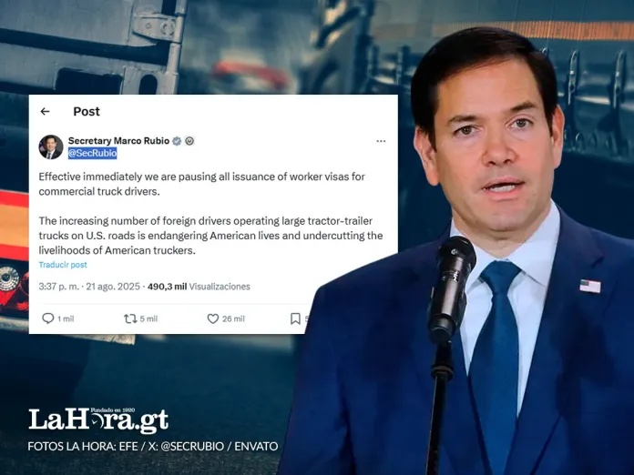 Anuncio de Marco Rubio sobre visas de trasportistas Marco Rubio anuncia pausa en emisión de visas para transportistas en EE.UU. Arte La Hora: Alejandro Ramírez