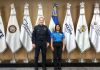 Ministro de Justicia y Seguridad Pública de El Salvador, Gustavo Villatoro, junto a la viceministra de Seguridad Antinarcótica y de Seguridad Fronteriza de Guatemala, Claudia Palencia. Foto La Hora: Mingob