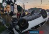 Accidente de tránsito en el kilómetro 12 de la Carretera al Atlántico. Foto La Hora: Bomberos Municipales.