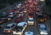 Caos vehicular registrado en la zona 13. Foto La Hora: PMT