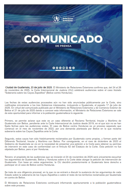 Comunicado de Guatemala