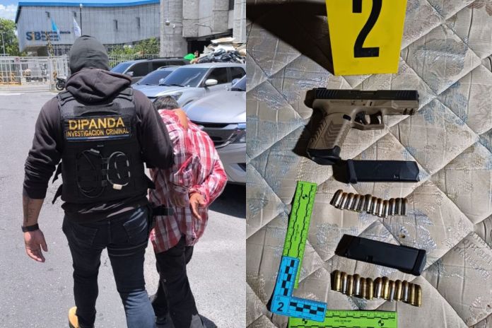 Capturan a alias huevo presunto miembro del Barrio 18 en Santa Catarina Pinula. Foto La Hora: PNC