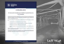 Evalúan daños y anuncian acciones para habilitar el paso en el puente Mocá, Suchitepéquez. Arte La Hora: Alejandro Ramírez