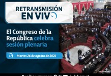 Retransmisión: El Congreso de la República celebra sesión plenaria este martes 26 de agosto El Congreso de la República celebra sesión plenaria este martes 26 de agosto. Foto La Hora: Congreso.