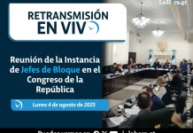 Retransmisión: reunión de la Instancia de Jefes de Bloque en el Congreso de la República. Foto La Hora: Joel Maldonado.