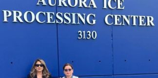Funcionarias del Consulado General de Guatemala en Denver en el Centro de Detención GEO de Aurora. Foto La Hora: Minex
