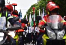 Con un desfile, Bomberos Municipales celebraron su 70 aniversario. Foto La Hora: Daniel Ramírez