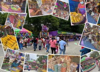 La feria que se realiza en el Hipódromo del Norte, zona 2 de la Ciudad Capital reúne a miles de visitantes en un corredor cultural lleno de juegos mecánicos, gastronomía típica y expresiones artísticas. Foto La Hora: José Orozco- Diseño Roberto Altán.