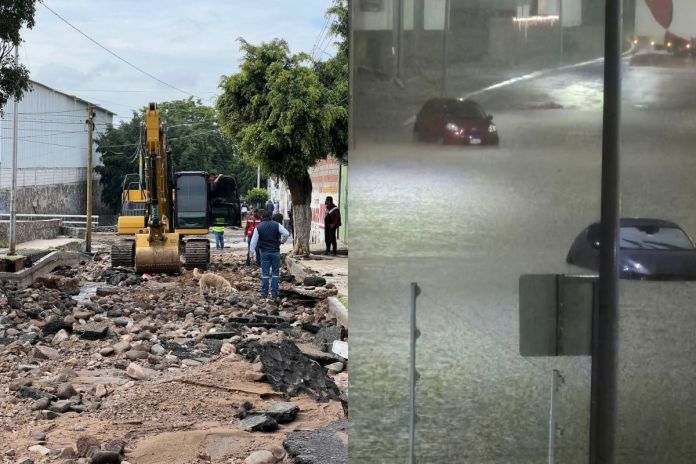Fuertes lluvias ocasionan danos en la ciudad de Querétaro, México. Foto La Hora: Gobierno del Estado de Querétaro