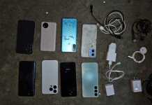 Celulares y cargadores ubicados durante requisa exprés en Matamoros.