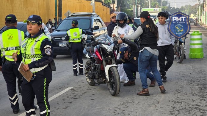 Operativos de inspección en Villa Nueva buscan posibles hechos delictivos e identificación de documentos de circulación.