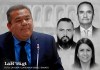 El juez Erick García y los magistrados de la Sala Tercera de Apelaciones. Diseño: La Hora / Alejandro Ramírez.
