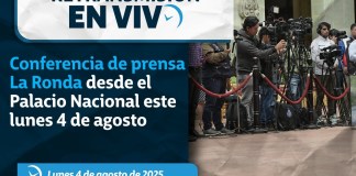 Retransmisión: Conferencia de prensa La Ronda desde el Palacio Nacional este lunes 4 de agosto. Foto La Hora: Gobierno de Guatemala.