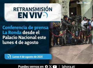 Retransmisión: Conferencia de prensa La Ronda desde el Palacio Nacional este lunes 4 de agosto. Foto La Hora: Gobierno de Guatemala.
