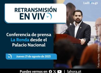 Conferencia de prensa La Ronda desde el Palacio Nacional. Foto La Hora: Gobierno de Guatemala.