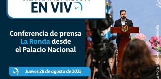 Conferencia de prensa La Ronda desde el Palacio Nacional. Foto La Hora: Gobierno de Guatemala.