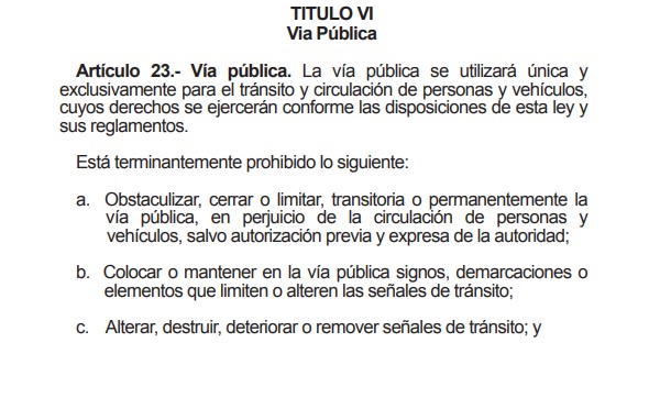 Reglamento de Tránsito