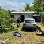 Presunta guarida del Barrio 18 allanada en Escuintla. Foto La Hora: MP