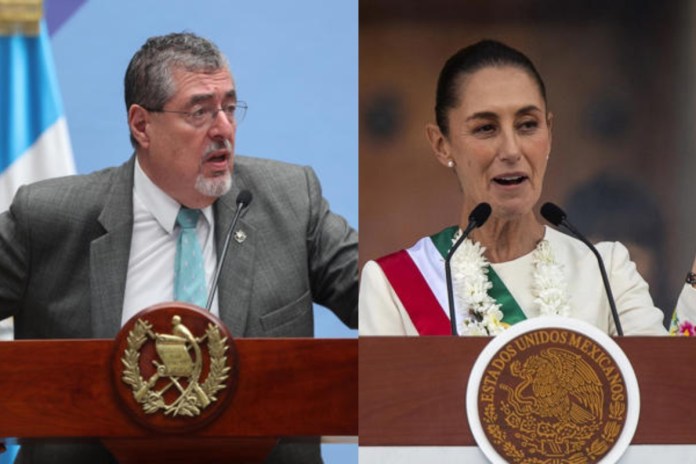 Arévalo y Sheinbaum abordan seguridad, migración y conexión ferroviaria en reunión bilateral. Foto La Hora: EFE.