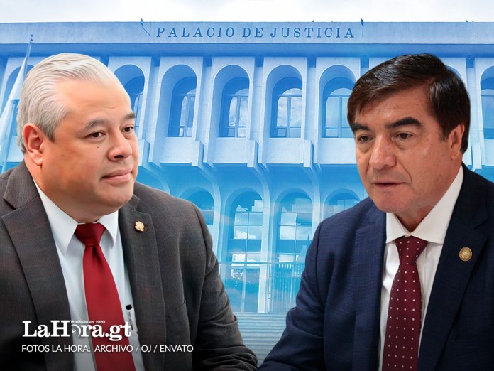 El secretario de Comunicación y Protocolo, Moisés Jerez, y el presidente del OJ, Teódulo Cifuentes. Diseño: La Hora / Alejandro Ramírez.