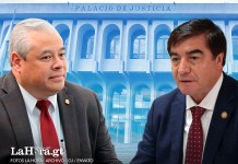 El secretario de Comunicación y Protocolo, Moisés Jerez, y el presidente del OJ, Teódulo Cifuentes. Diseño: La Hora / Alejandro Ramírez.
