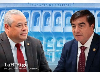 El secretario de Comunicación y Protocolo, Moisés Jerez, y el presidente del OJ, Teódulo Cifuentes. Diseño: La Hora / Alejandro Ramírez.