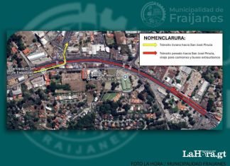 Cierre parcial por trabajos en paso a desnivel Don Justo, Santa Catarina Pinula. Foto La Hora: Municipalidad de Fraíjanes.