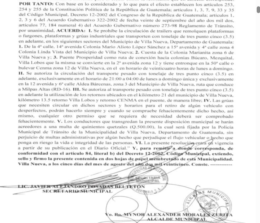Restricción de tránsito en Villa Nueva