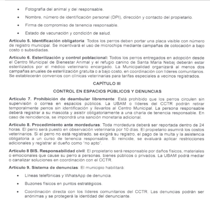 Requisitos para inscribir a un perro y prohibiciones. Foto La Hora: captura de pantalla