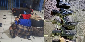 Comando Antisecuestros libera a  guardias retenidos del SP e incauta arma a privados de libertad. Foto La Hora: PNC.