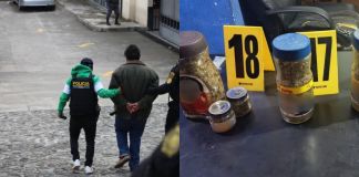 PNC captura a tres personas por presunto narcomenudeo en Quetzaltenango. Foto La Hora: PNC